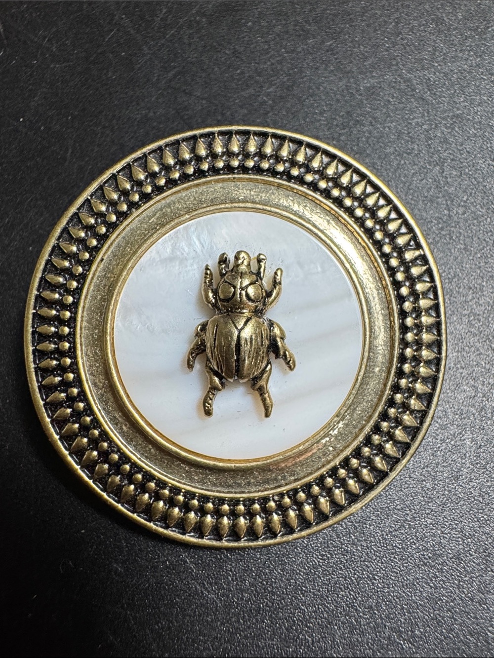 Lia Sophia "MEMENTO" Pendant Slide & Pin bug insect round 3d nature
